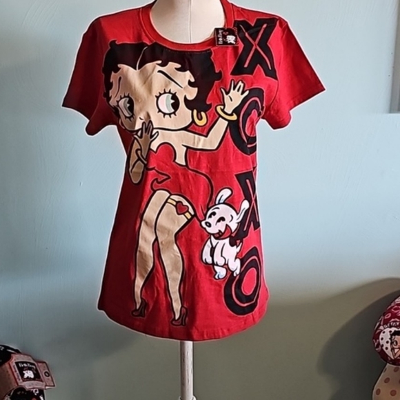 BETTY BOOP Red T-Shirt/Blouse - Picture 1 of 3